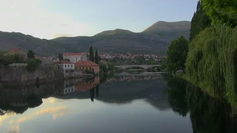 View of Trebisnjica river in the evening Stock Footage 71269628