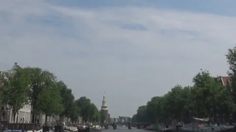 View on trees and buildings Stock Footage 94832087