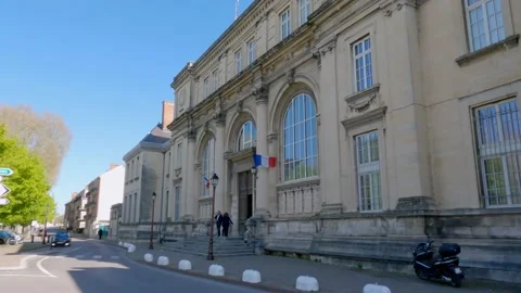 View of the Tribunal de Grande Instance in Chalons en Champagne, France Stock Footage 153321245