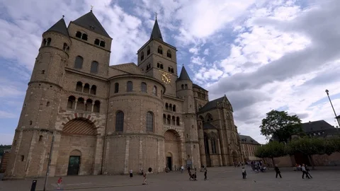 View of Trier Cathedral in Germany Stock Footage 127945161