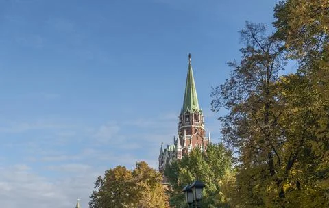 View of Trinity Tower of the Moscow Kremlin Stock Photos