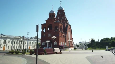 View of Troitskaya Church in Vladimir Stock Footage