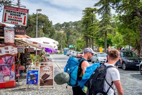 View of Troodos square Stock Photos