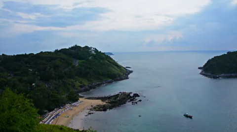 View of tropical beach and mountain Video stock 33606941