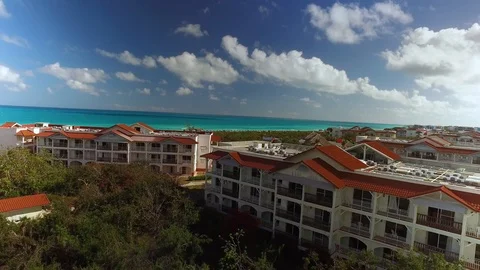 View of a tropical resort Stock Footage 86706519