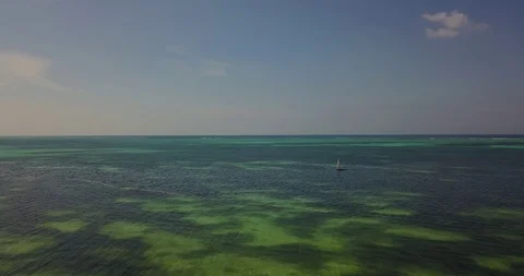 View Of Tropical sunset Beach Matemwe Village in Unguja, Tanzania Zanzibar Stock Footage 90492406