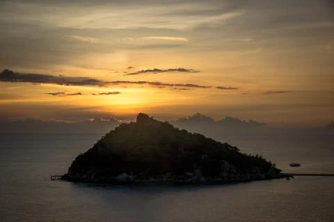 The view of tropical sunset Фото