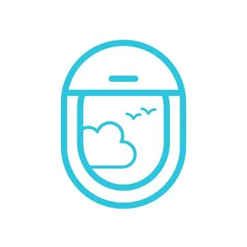View trough plane window icon. Isolated on white background. Stock Illustration