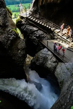View of Trummelbach waterfall Stock Photos