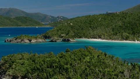 View of trunk bay, st john, united states virgin islands Stock Footage 84115144