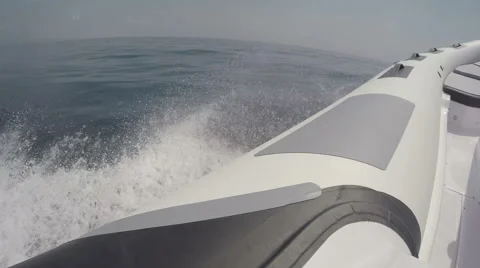 View of the tube of a RIB navigating Stock Footage 53446117