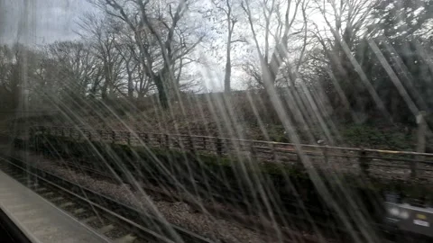 View from a Tube train window on the Metropolitan Line 5K Stock Footage 232941740