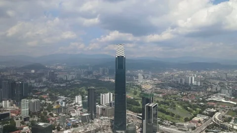 View of Tun Razak Exchange, which is one of the landmarks in Kuala Lumpur Stock Footage 148497208