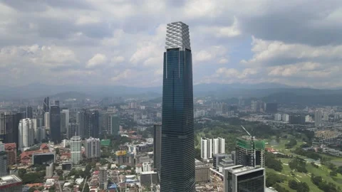 View of Tun Razak Exchange, which is one of the landmarks in Kuala Lumpur Stock Footage 148497434