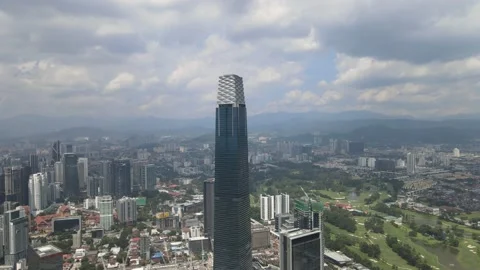 View of Tun Razak Exchange, which is one of the landmarks in Kuala Lumpur Stock Footage 148497536