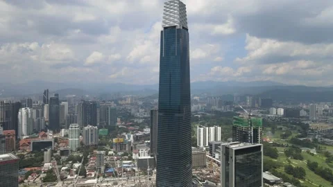 View of Tun Razak Exchange, which is one of the landmarks in Kuala Lumpur Stock Footage 148498090