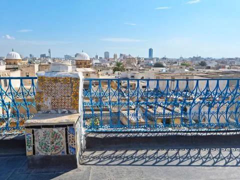 View of Tunis in a typical rooftop Foto stock