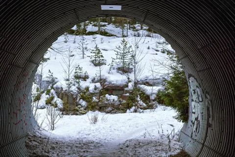 View from the tunnel. Stock Photos