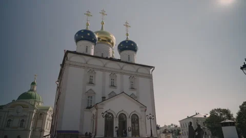 View of the Tver Transfiguration Cathedral in the center of Tver Video stock 319009397