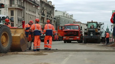 View of tverskaya street reconstruction. Stock Footage 64822053