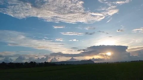 The view of the twilight sky stretched out wide. Stock Footage 328176833