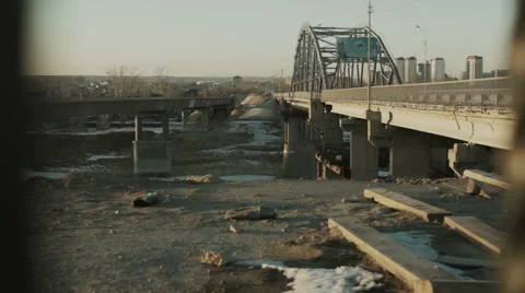 View of the two bridges Video stock 59955318