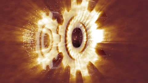 View of two rotating gear Stock Footage
