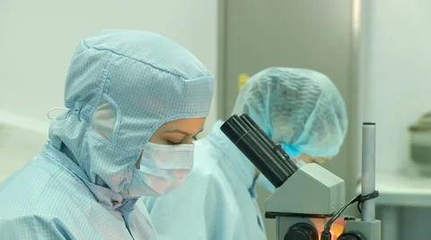 View of Two Scientists Working on a Project Study at the Table With Stock-Footage 61008566