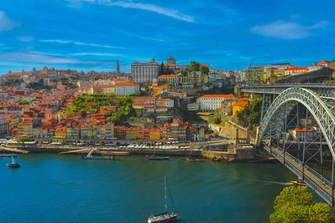 View of typical architecture on the Douro river Stock Photos
