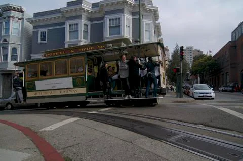 View of a typical Cable Car of San Francisco Stock Photos