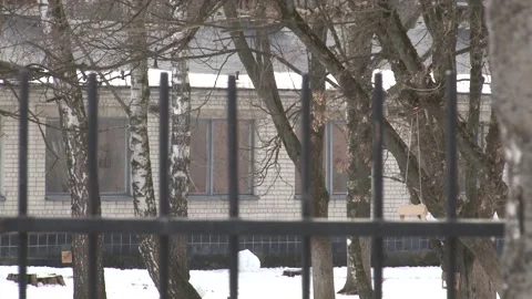 View of a typical residential  building in a Soviet city. Old panel  apartment w Stock Footage 170394733