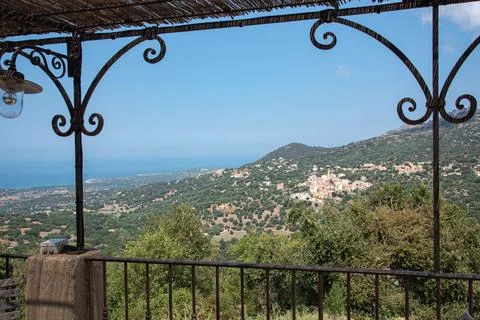 View to typical villag Stock Photos