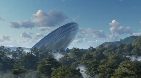 View of UFO crash into a forest Stock Footage 59731124