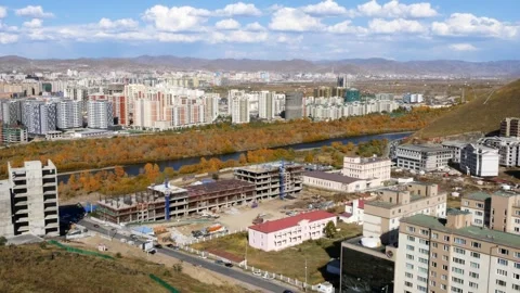 View of Ulaanbaatar from a high mountain, Mongolia. Stock Footage 249019806