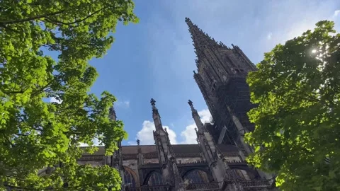 View Of The Ulm Münster Cathedral In Germany Stock Footage 240745283