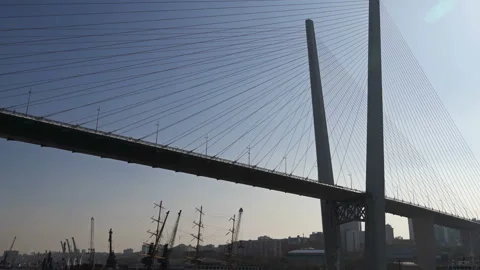 View from under the big bridge Stock Footage 129316361