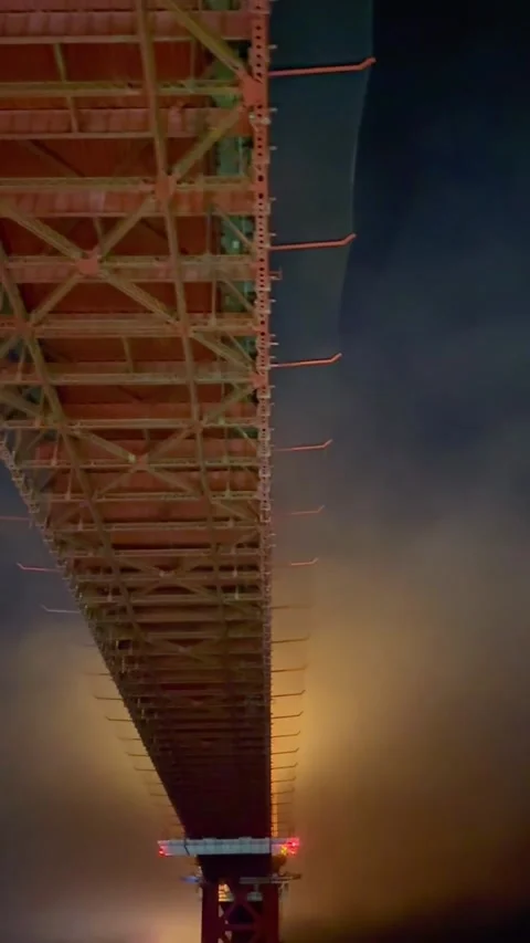 View of under bridge in the night Stock Footage 270159496