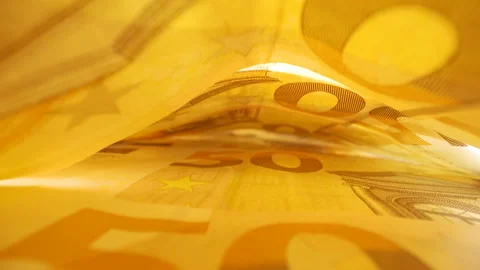 View under the Euro paper bills on the table Stock Footage 140104686