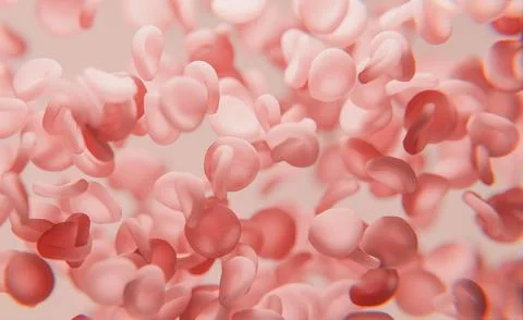 View under microscope, blood, red blood cells in living body, Flowing red b.. Stock Illustration