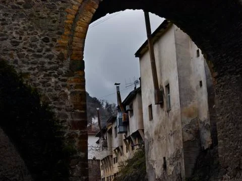 View from under an old bridge Foto stock