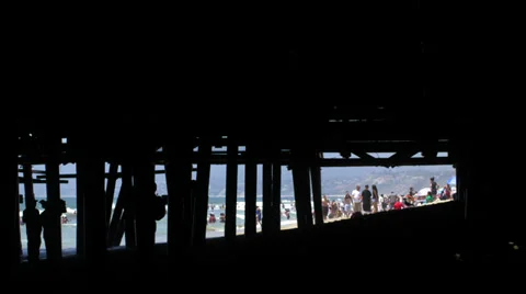 View from under a pier Stock Footage 32192136