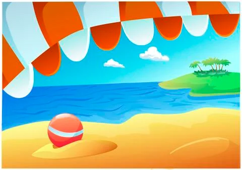 View from under the umbrella Stock Illustration