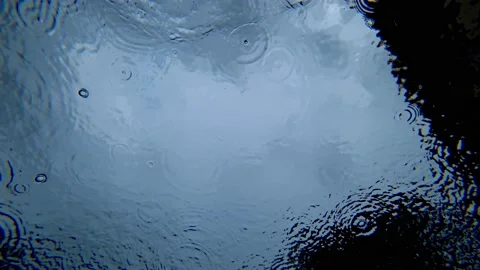 View from under the water to the sky and rain Video stock 194476486
