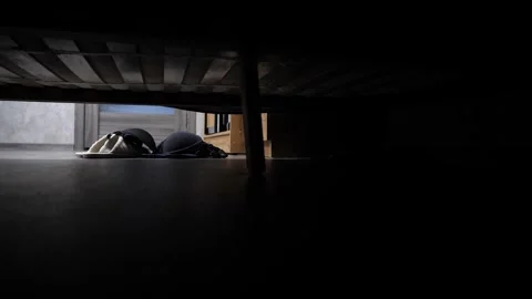 View from under wobbly bed where couple makes love. Stock Footage 270708283