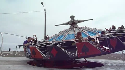 View of Underneath Carnival Ride Stock Footage 11016669