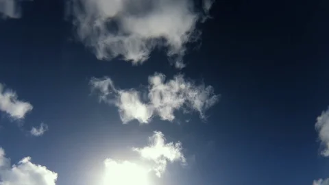 View underwater looking up at clouds in a blue sky Vidéo 129391615
