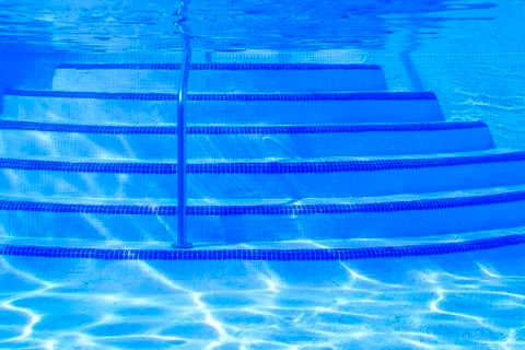View of the underwater part of the pool Stock Photos