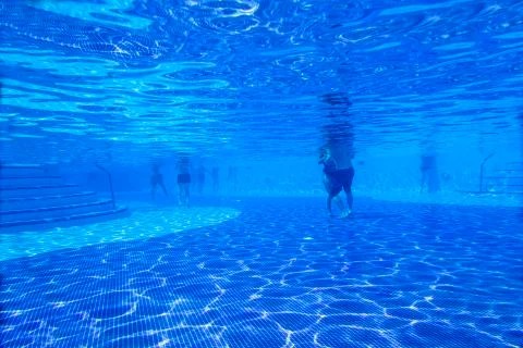 View of the underwater part of the pool Stock Photos