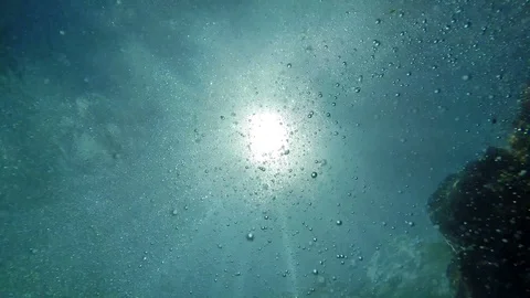 A view from underwater: the sun is shining through Stock-Footage 112226170