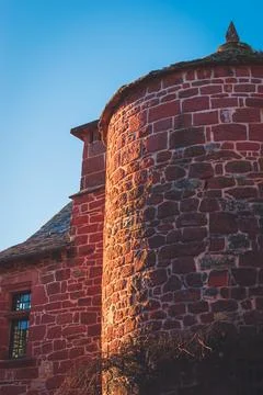 A view of the unique architecture of Collonges-la-Rouge (Corrze, Nouvelle-A.. Stock Photos